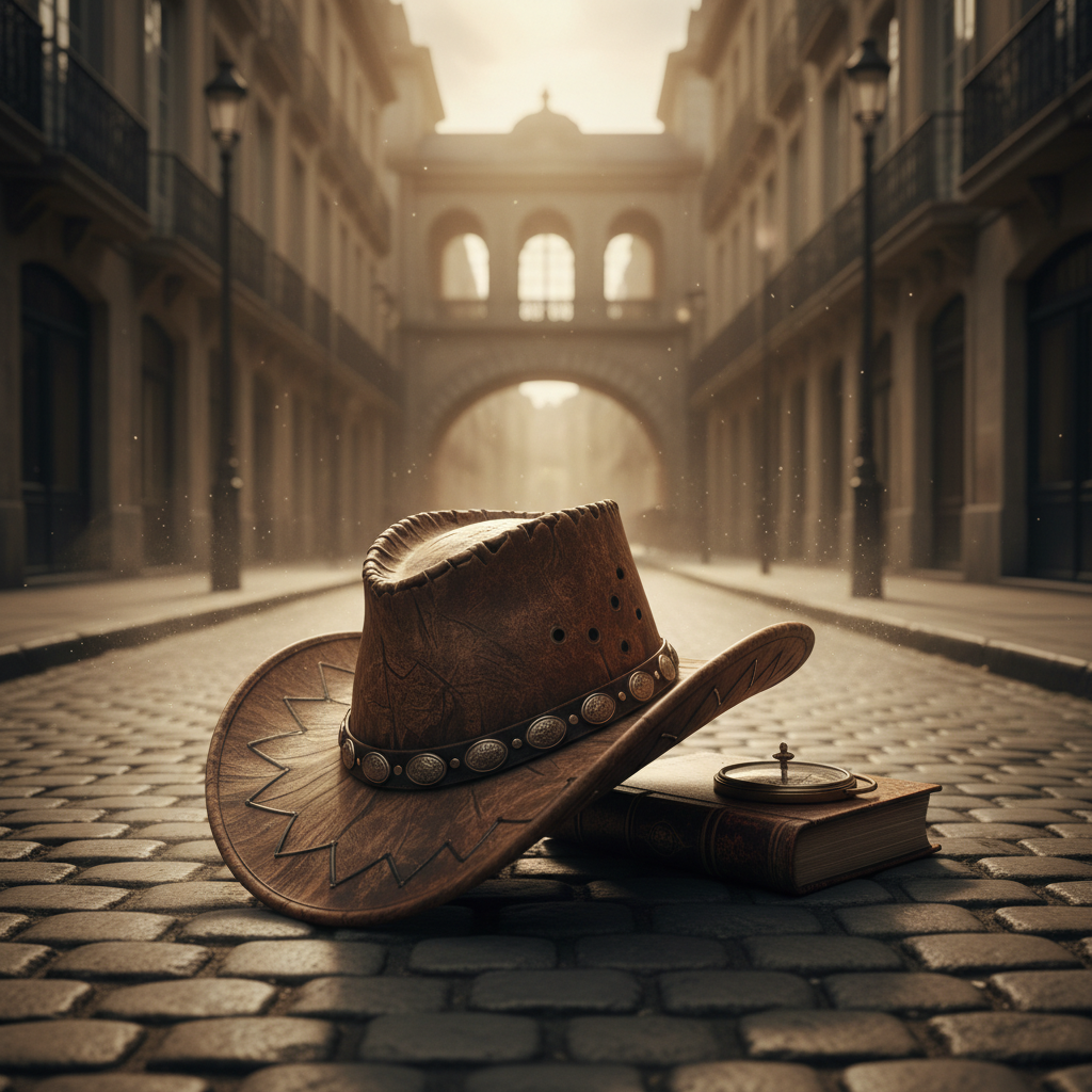 Den lille cowboy spreder glæde i byens gader